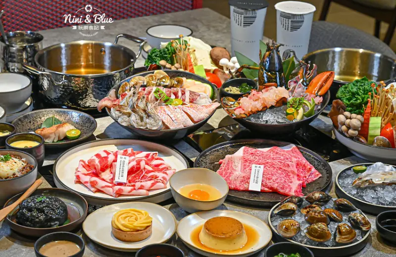 初美涮涮鍋-台中頂級火鍋推薦，和牛、活體龍蝦、現榨蘋果汁手搖飲、1%bakery甜點 @Nini and Blue  玩樂食記
