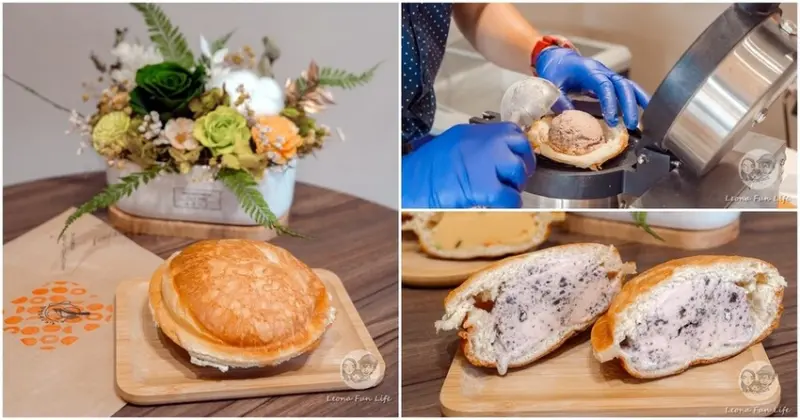 台中市東區台中新店報!媽祖廟聯名的清涼小甜點，牛奶麵包搭配義式冰淇淋，綿密香甜又好吃!|台中東區|旱溪樂成宮