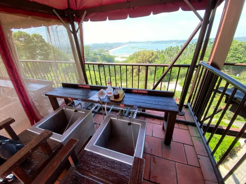 【嘉義番路－清豐濤月景觀餐廳】養生足湯(附藥材包.毛巾)、泡腳／寵物友善(可落地)／俯覽仁義潭景緻