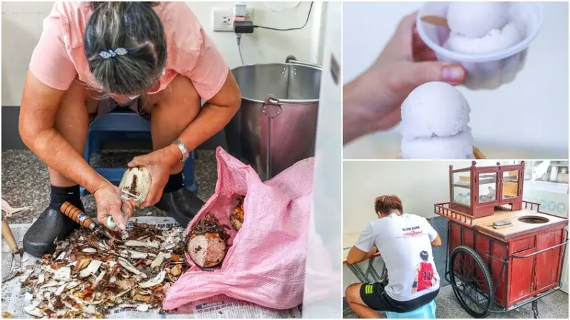 超過80年的老店「古早味芋冰」，四球30元銅板美食！現削芋頭不化學～新鮮看的到！