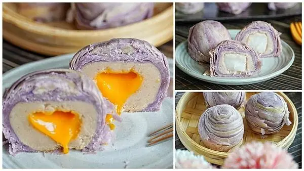 躉泰食品-台中伴手禮推薦，大甲名產，2023年中秋禮盒必買會爆漿的芋香流芯酥，還有芋頭控必吃的紫金酥，酥鬆軟Q不甜膩