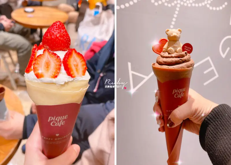【信義區美食】GELATO PIQUE CAFE 日本人氣法式可麗餅，草莓季期間限定，巧克力熊熊可愛指數爆表｜Ruby說美食享受旅行(@tour_ruby530)