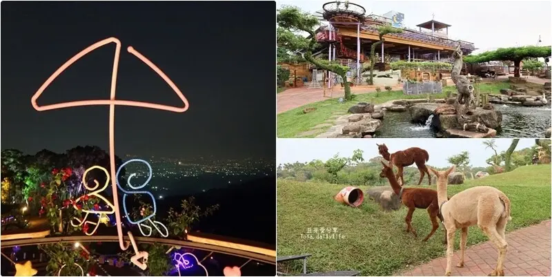 星月天空夜景景觀餐廳｜美美的夜景又可以跟可愛的草尼馬玩 🌱豆芽愛玩在南投