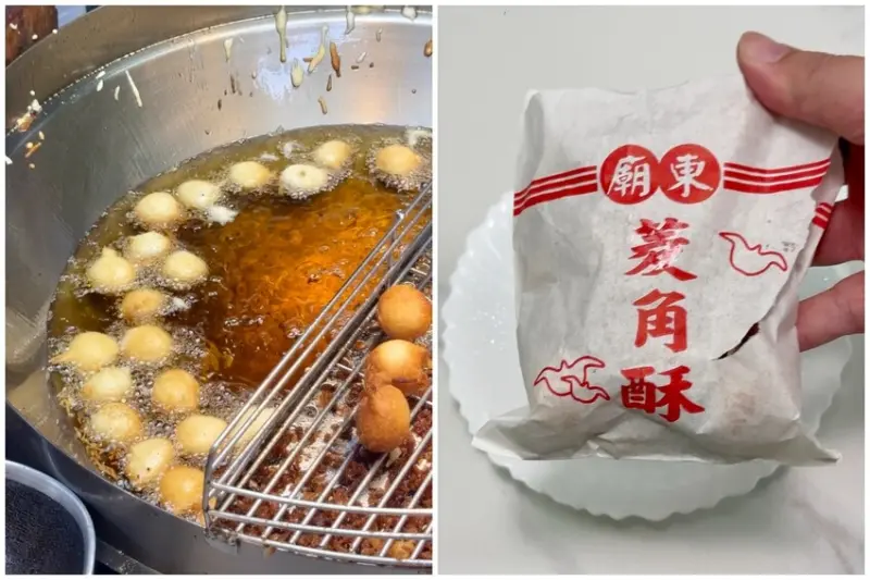 台中市豐原區台中美食／豐原廟東夜市必吃～排隊排超久的廟東菱角酥！現炸外酥內綿的美味享受