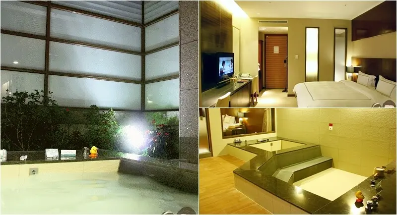 宜蘭縣礁溪鄉礁溪泡湯【長榮鳳凰礁溪酒店湯屋】奈米牛奶泡泡浴,雙人床迷你吧備品與液晶電視又好停車