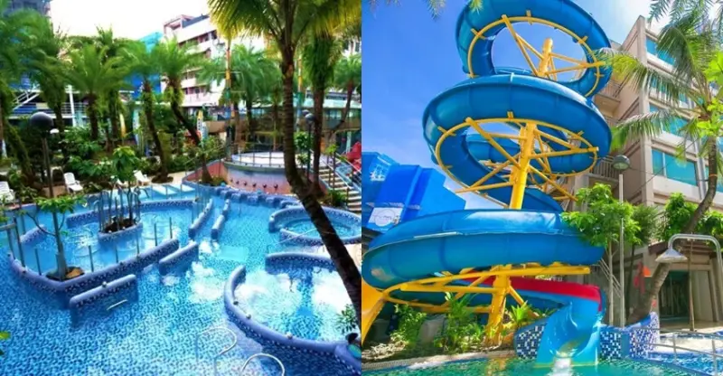 宜蘭縣礁溪鄉中冠礁溪大飯店》最大溫泉SPA水樂園、五層樓溫水旋轉滑水道，還有客房湯屋泡湯 礁溪親子飯店推薦