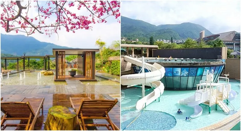 陽明山天籟渡假酒店》2000坪的溫泉樂園，無邊際泉池 溜滑梯游泳池 溫泉SPA 露天風呂 13種不同類型泉池 戶外