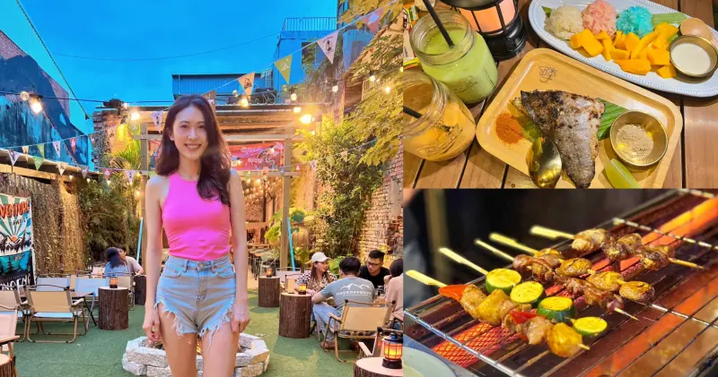 小吃只能在夜市邊走邊吃❓ FB食尚曼谷 隱身士林夜市古宅內銅板泰式串燒 一串只要25元起，下班聚餐首選