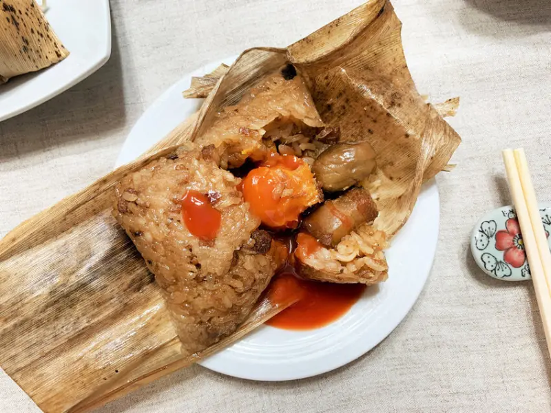 端午節送禮『滿穗五福禮盒－干貝滷肉粽』，台菜名店老饕推薦，頂級食材餡料豐富！可宅配自取