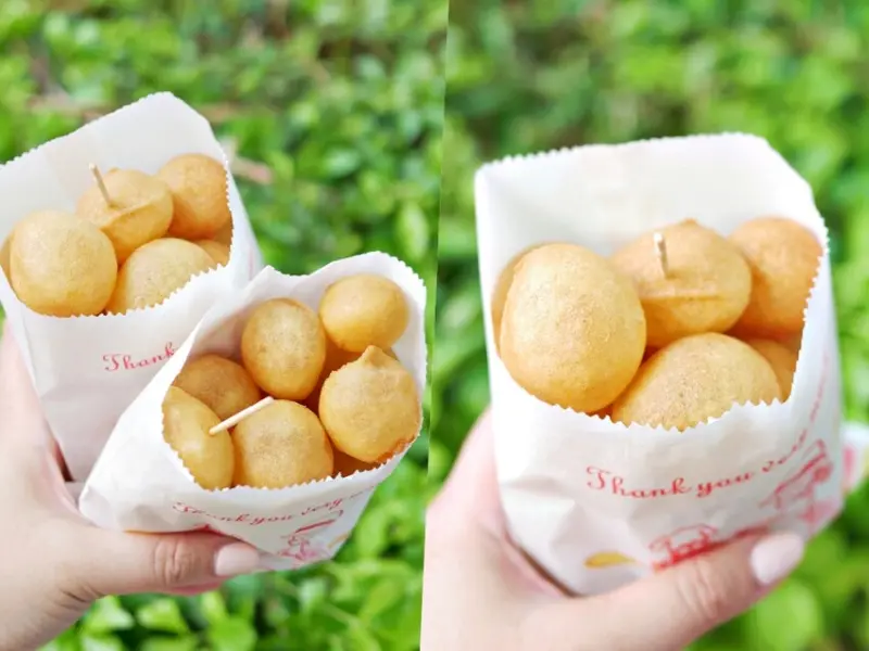 1粒1元還不吃爆『朱爺爺QQ蛋』外酥內Q的現炸地瓜球吃起來！高雄美食｜前鎮美食｜高雄下午茶 - 曼達愛吃鬼