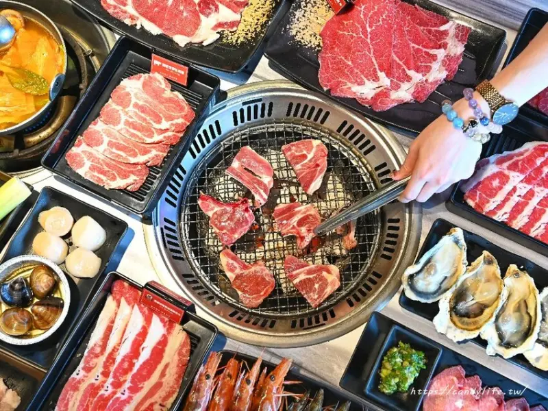 田季發爺燒肉逢甲店｜台中燒肉吃到飽，和牛、超大生蠔、哈根達斯近百種食材任你吃，最低只要599元起～