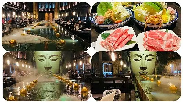 高雄左營餐廳【天水玥秘境鍋物殿】超浮誇的華麗裝潢/佛祖陪你用餐氣氛格外莊嚴/煙霧瀰漫水池座位區/高雄火鍋推薦