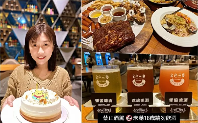 金色三麥 新莊晶冠店 慶生聚會好選擇 當日壽星送6吋蛋糕