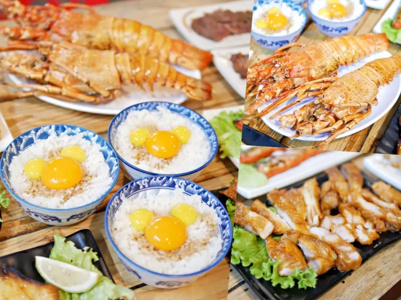浮誇系成大美食!超吸睛米奇豬油拌飯吃起來『府城騷烤家』整隻龍蝦抓起來嗑也太過癮啦!台南美食|台南東區|台南宵夜 - 曼達愛吃鬼