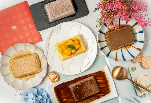 布丁界愛馬仕！台南布丁推薦~紅磚布丁夏日限定禮盒，紅豆饌輕布丁深得我心～💖