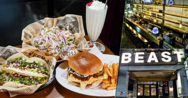狂野派歡樂聚餐約會、觀看世足必訪 BEAST Bar&Grill 野獸美式餐廳，一起同樂、正宗異國風味經典佳餚 - 跟著尼力吃喝玩樂＆親子生活