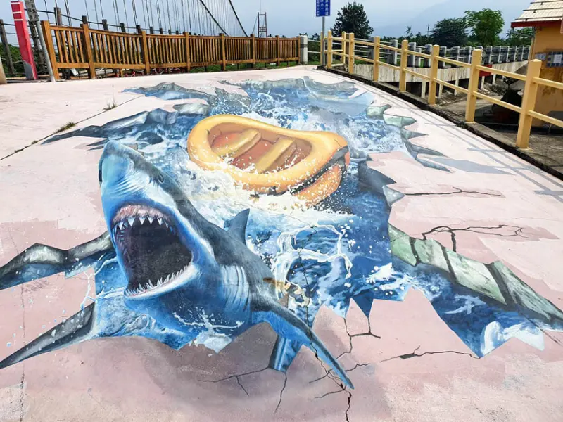 【屏東免費景點】萬巒彩繪吊橋 全台灣第一座3D彩繪吊橋