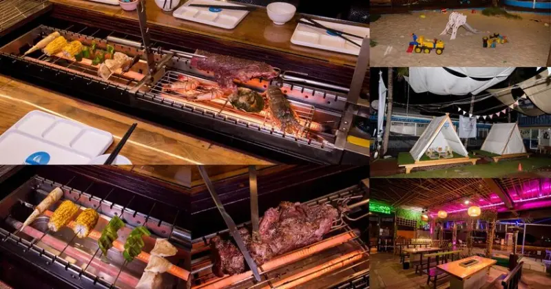 【臺南美食】半戶外美食街在安平｜有小朋友大沙池｜露天寵物野餐空間｜假日駐唱演唱｜串燒｜海鮮｜熱炒｜飲料~~請上桌5號港灣 - 南人幫