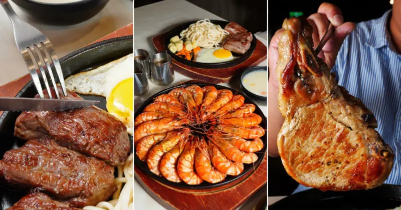 台南牛排【魔力牛牛排館】平價鐵板牛排│原肉牛排厚度好實在│吹冷氣吃牛排超讚│菲力牛排/戰斧豬排/20隻大草蝦│安南區牛排口袋名單