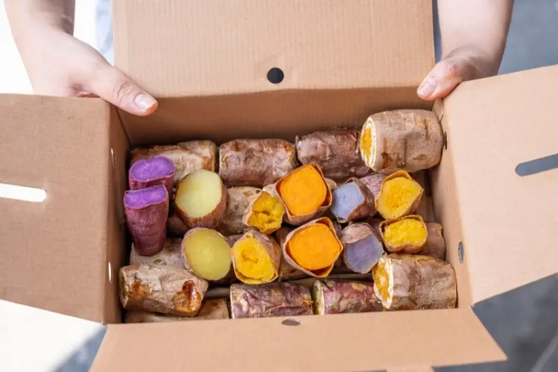 板橋美食 林甘吉烤地瓜專賣｜綜合一組＋蜜地瓜必吃