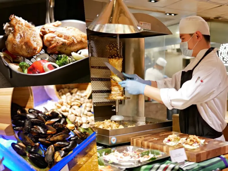 2022全新菜色！期間限定週年慶優惠衝一波『台南遠東香格里拉10樓遠東Café自助餐廳』各式特色異國料理一次滿足！台南美食｜台南吃到飽｜成大美食 - 曼達愛吃鬼