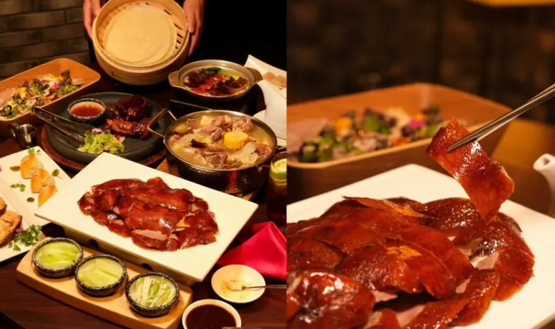 【台中美食】漢來軒｜不用飛上海享受排行頂級滋味，超誘人果木爐烤片皮鴨多汁過癮！ - 肉依小姐吃什麼