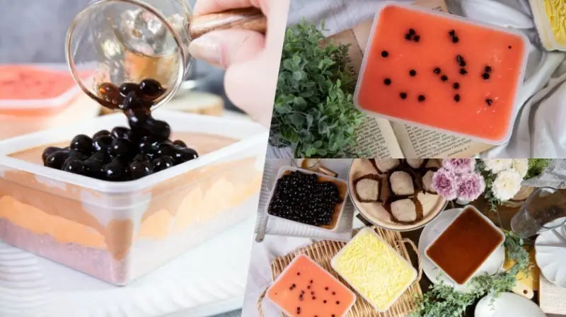 宅配甜點｜Legateauhoues  甜點季節隨時都在，有夠西瓜遇上牛奶  香水檸檬酸V， 飽滿Ｑ彈珍珠還珍珠遇上泰式奶茶蛋糕…芋頭控不能錯過是他 －芋泥搭配奶油乳酪做成日式大福  是栗卡朵的Jac