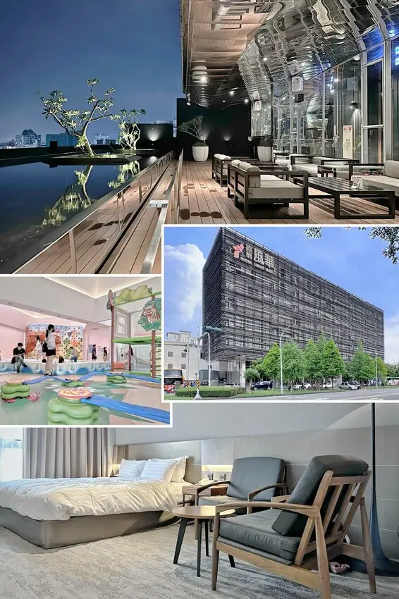 嘉義住宿/嘉楠風華酒店，外觀很像立體停車場，但室內停車格真的很少