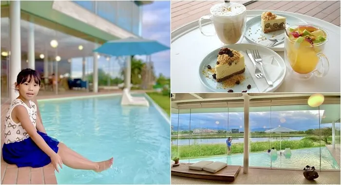 宜蘭縣冬山鄉烏龜島咖啡》隱身於田野間的水池畔咖啡館下午茶伴手禮，大片玻璃窗欣賞隨四季變化的田野景觀