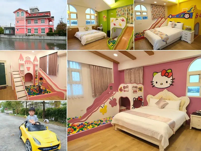 【宜蘭五結親子民宿】蜜雪蓮親子城堡，溜滑梯球池親子房，兒童遊戲室玩不膩，男孩最愛的電動車玩瘋啦！（宜蘭包棟民宿）