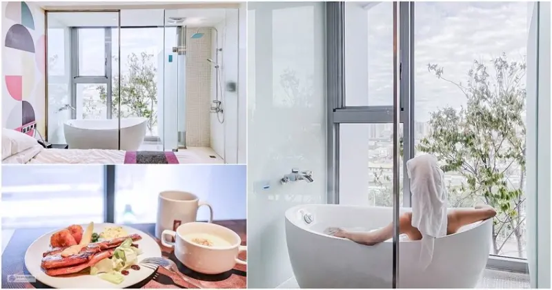 台中西屯住宿-余舍行旅 Royal Roi Hotel-高空無敵窗景鵝蛋輕奢浴缸景觀房/附免費停車/鄰近逢甲夜市