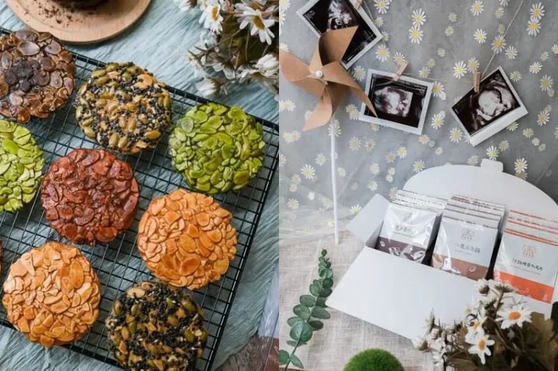 雙晨幸福杏仁瓦片》台中伴手禮、彌月禮盒推薦！滿滿杏仁真材實料的爽脆點心！