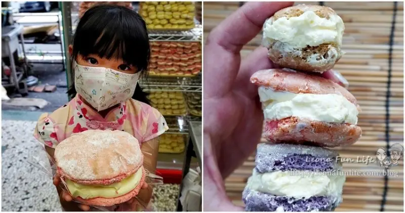 南投埔里｜市場中一手難以掌握超的巨大台式馬卡龍，還有七色浮誇馬卡龍牆喔！！惠豐麵包店