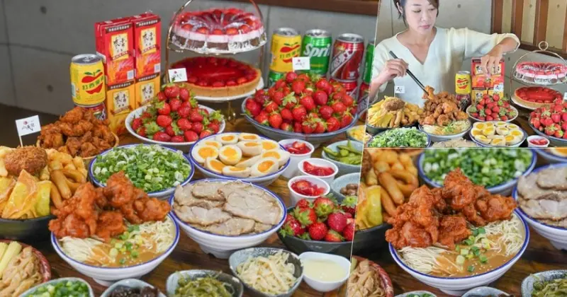 全台獨創拉麵、草莓吃到飽，被拉麵店耽擱的草莓甜點、七款拉麵口味、數十種炸物無限量供應 X 山禾堂 - 跟著尼力吃喝玩樂＆親子生活