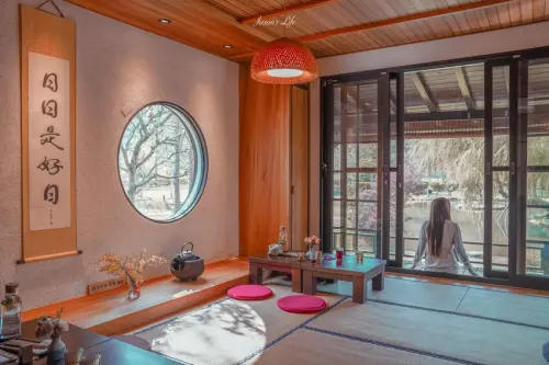 【南投埔里｜美食】築樂珈琲。預約制日式庭院全榻榻米用餐空間，下午茶浮誇戚風蛋糕