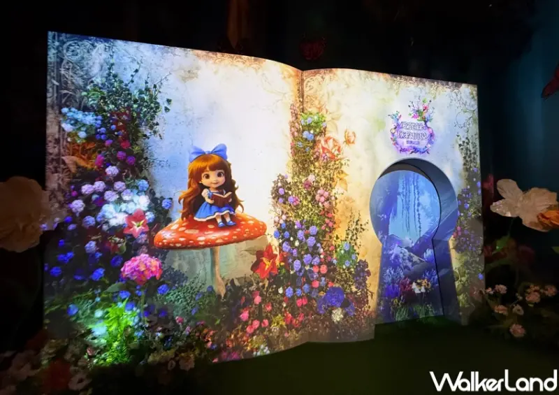 ▲台北愛麗絲沈浸式展覽!12大沉浸式主題展區,柴郡貓、紅心宮殿等你打卡。(攝影:鄭亦庭)