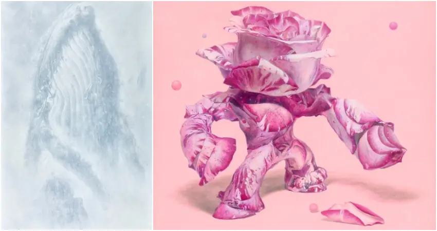 ▲左 : 白色星球探勘紀錄,右 : 花朵星⼈類(皆已被收藏)