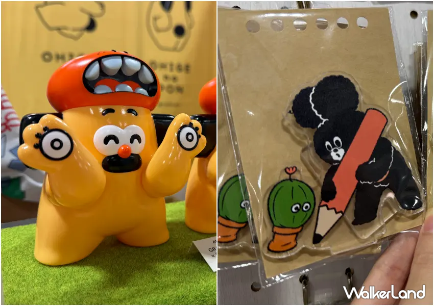 ▲人氣插畫IP周邊開搶!日本人氣胡子碰碰、閒暇太郎周邊小物必收。(攝影:鄭亦庭)