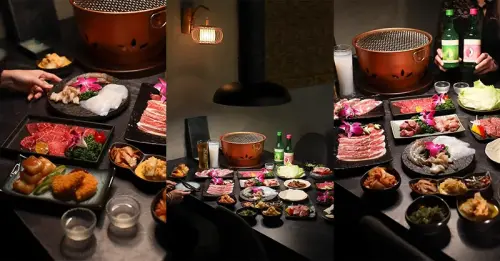 新竹竹北燒肉推薦！陸本木$2380雙人套餐，月見板腱牛與手切厚牛舌必點。