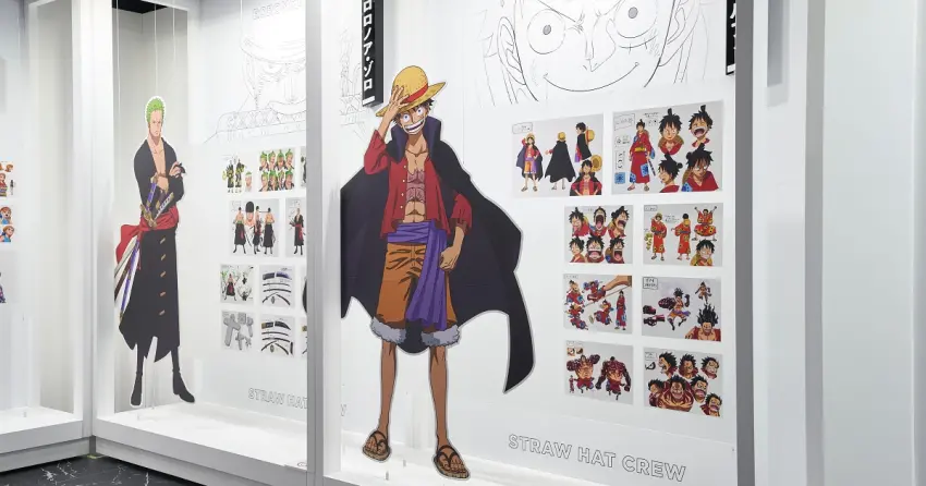 ▲動畫世界的設定資料(圖為日本展出畫面、時藝多媒體提供)