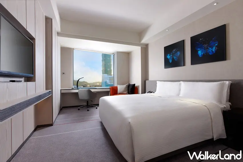 ▲台北艾麗酒店「煙火景觀房」,在房內即可舒適欣賞台北101煙火景致。