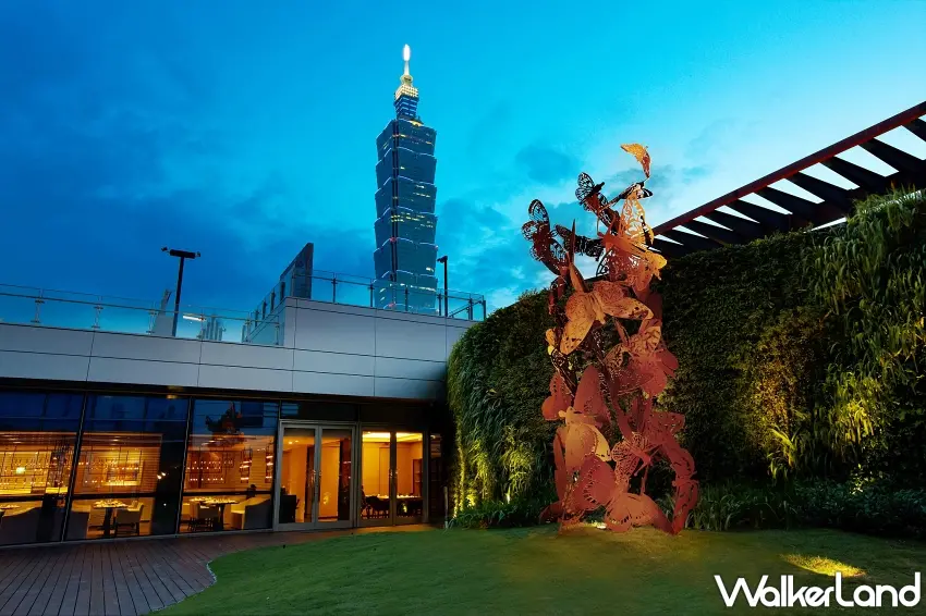 ▲預訂LA FARFALLA餐廳「跨年派對」的賓客,可至6樓戶外花園欣賞台北101煙火。