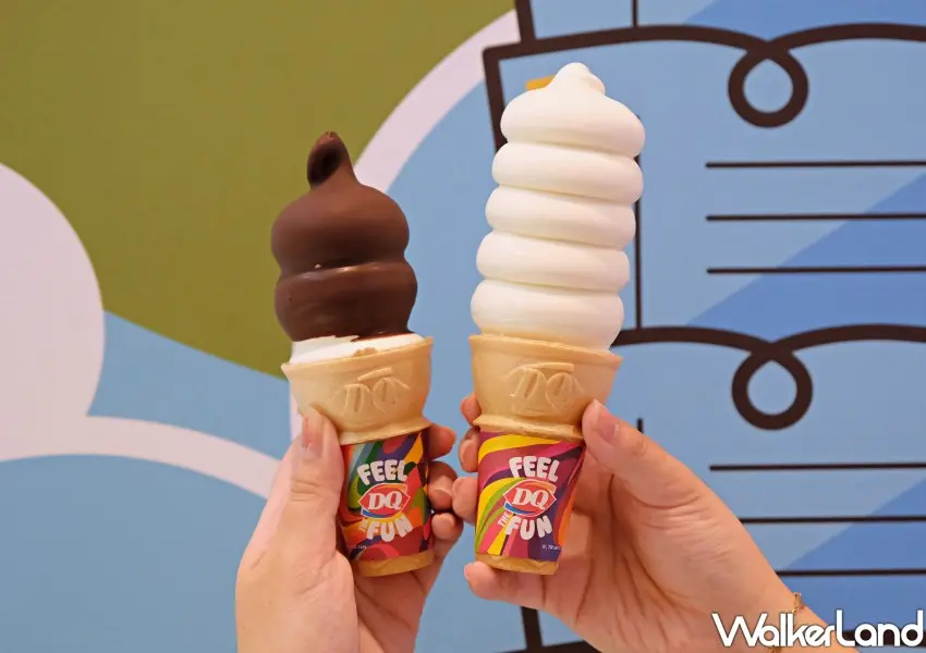 ▲DQ冰淇淋推薦黑巧克力脆皮甜筒、疊疊樂甜筒。(攝影:鄭雅之)