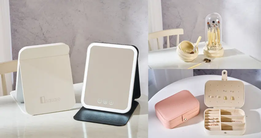 ▲化妝品、內衣、香氛單櫃消費累積滿6000元,還可獲贈LED摺疊化妝鏡乙個