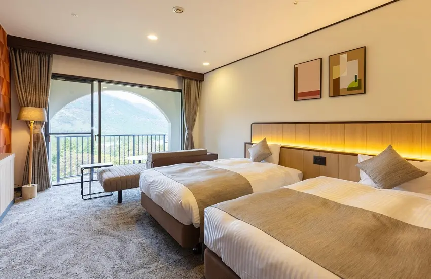 ▲客房都擁有森林景觀,充滿柔和的寧靜與溫暖。