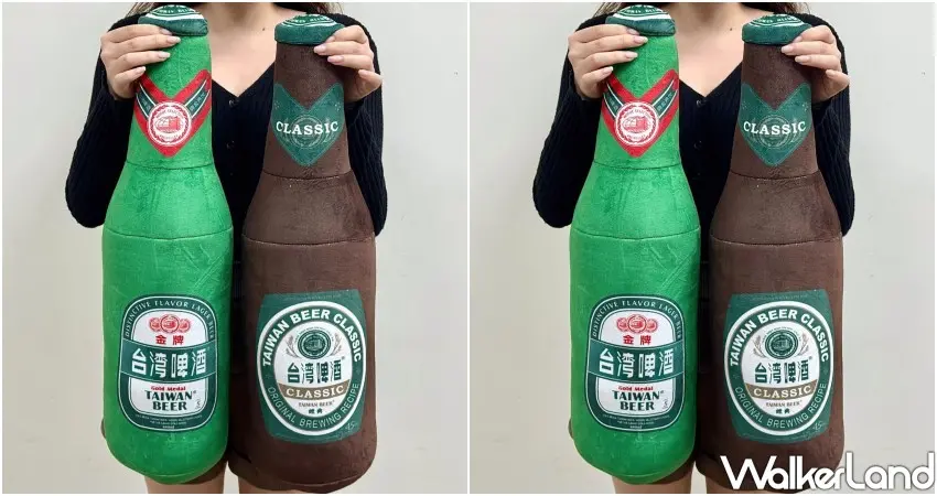 ▲買任何台灣啤酒只要扣會員點數500點,就能用99元把66公分超大台啤酒瓶抱枕帶回家。