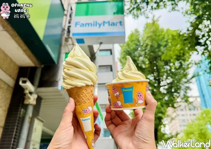 ▲全家霜淇淋也跨界和日本超人氣「酷酷兔」推出的限定杯身與餅乾紙套。
