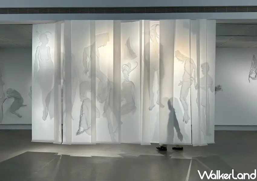 ▲高美館《快樂島-日常的史詩》朴成泰以鋁絲網為媒材創作的《天界之花》系列作品。