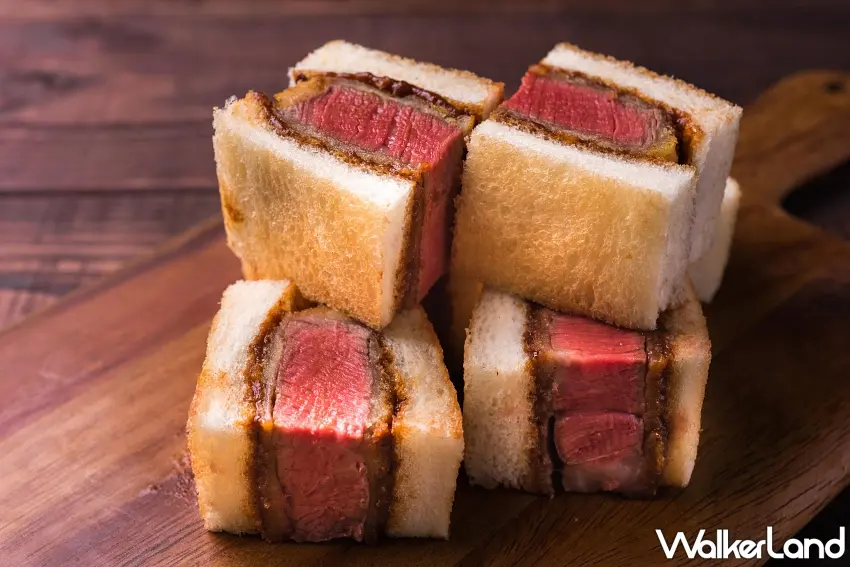 ▲「A5和牛菲力三明治」外酥內嫩、肉汁飽滿，是日本銀座人氣代表作。