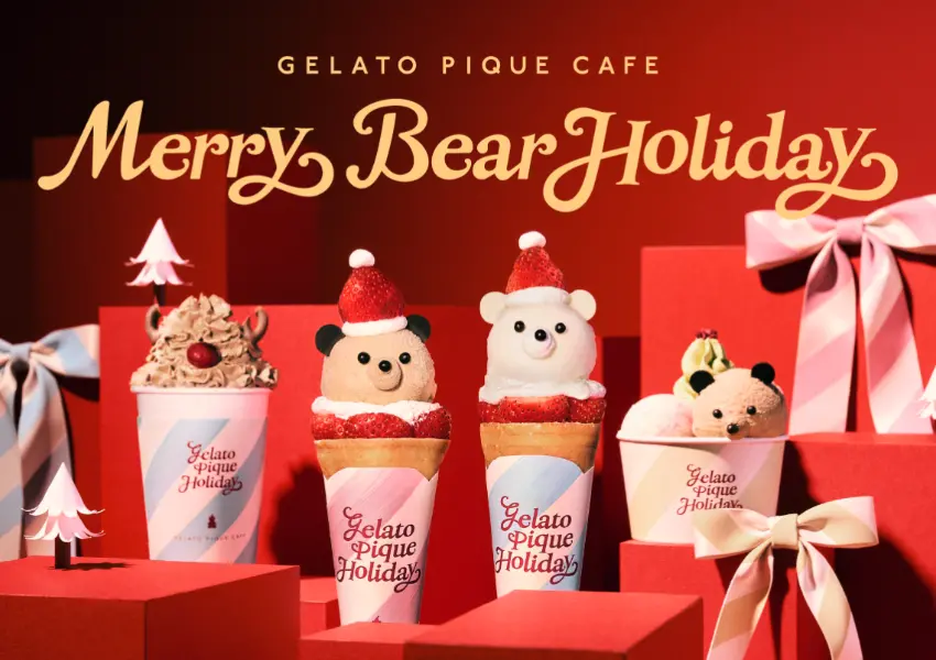 ▲草莓可麗餅必吃!日本 gelato pique cafe 聖誕節新品來了,草莓聖誕熊可麗餅超可愛。